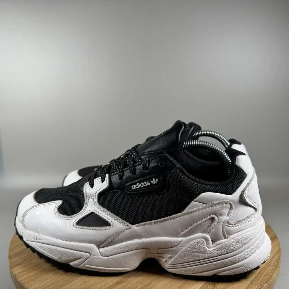 Adidas Falcon Trail Womens 9.5 Black White Oreo Shoes‎ Sneakers Athletic